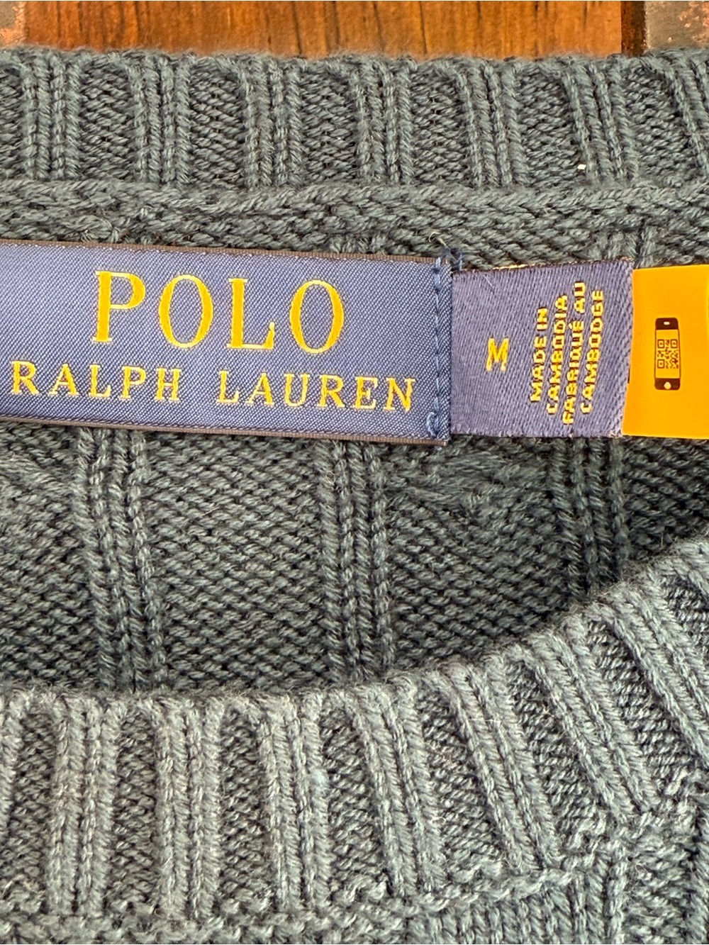 Ralph Lauren Dark Green   Cable Knit Short-Sleeve Crewneck Sweater Size M - Picture 3 of 6